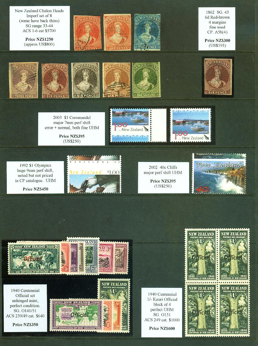 rare NZ, Chalon full face queens, errors